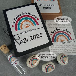Geschenkbox für Abitur, Schulabschluss, Bachelor, Abi 2025, personalisierbar Wunscherfüller Geldgeschenk Abschlussgeschenk Geschenkset
