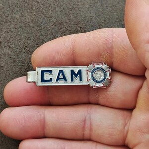 1960s Veterans of Foreign Wars (VFW) Silver Tone Tie Bar/Tie Clip afbeelding 3