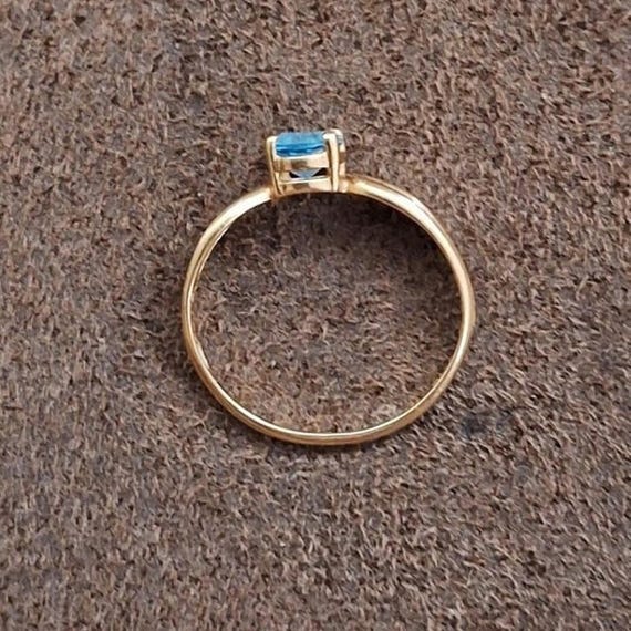 JCM 10k Solid Yellow Gold Ring With Aquamarine Ri… - image 8