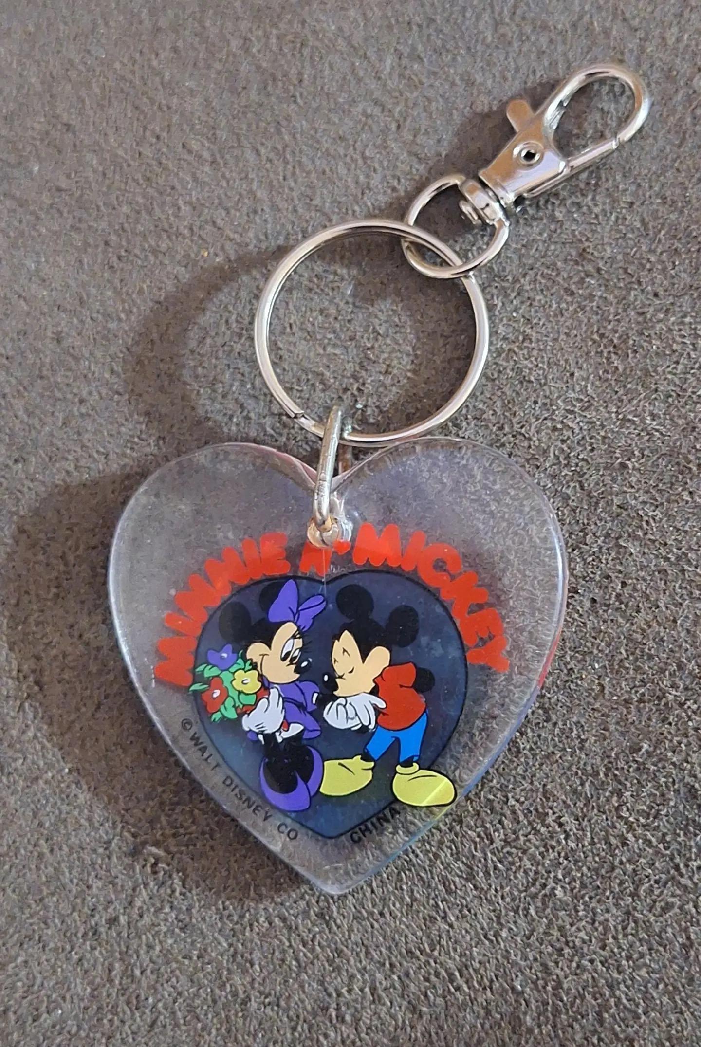 1990s Disney Minnie Mouse Silver Tone Heart Shaped Locket Watch  Keychain Disney 925 Sterling Silver Minnie Mouse Necklace 16-18 In  main image 3