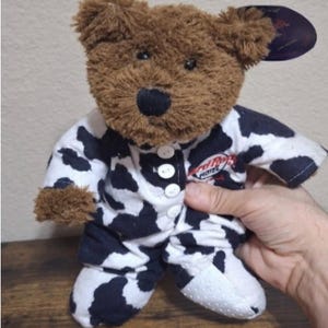 1999 Cow Print Hard Rock Cafe Hotel Las Vegas Teddy Bear Plush