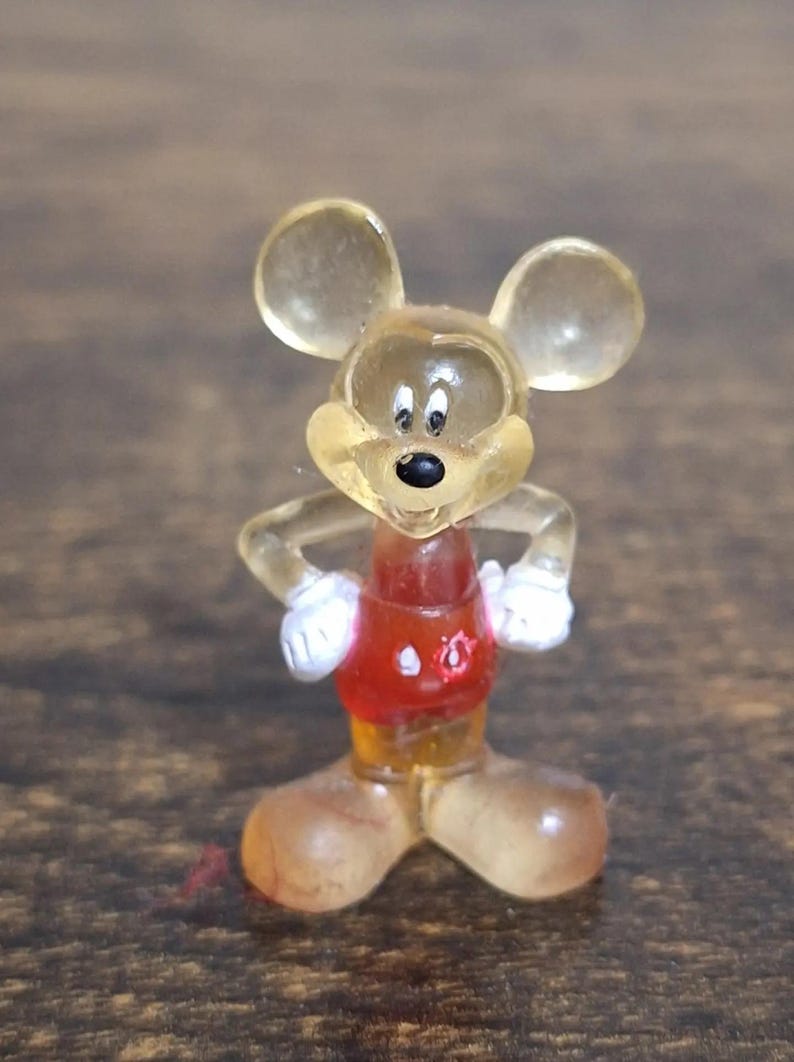 1970’s Rare Mickey Mouse Clear Lucite Acrylic Resin Figurine bild 4