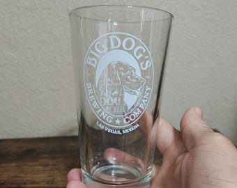 1990s Vintage Big Dog's Brewing Company Las Vegas Pint Glass