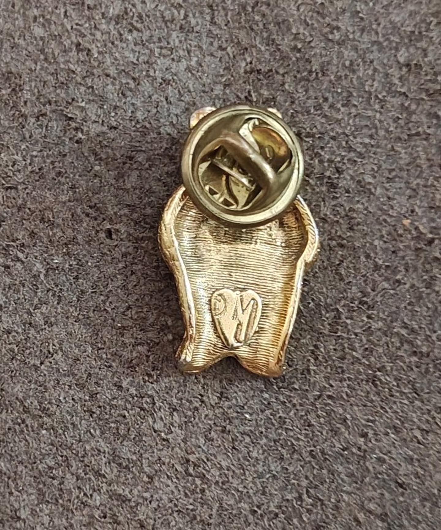 1980's Signed MJ Shiny Textured Teddy Bear Pin - Etsy