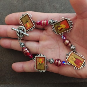 1990s Retired Brighton Silver Plate Portrait Link Bracelet (Peace & Joy Series) image 1