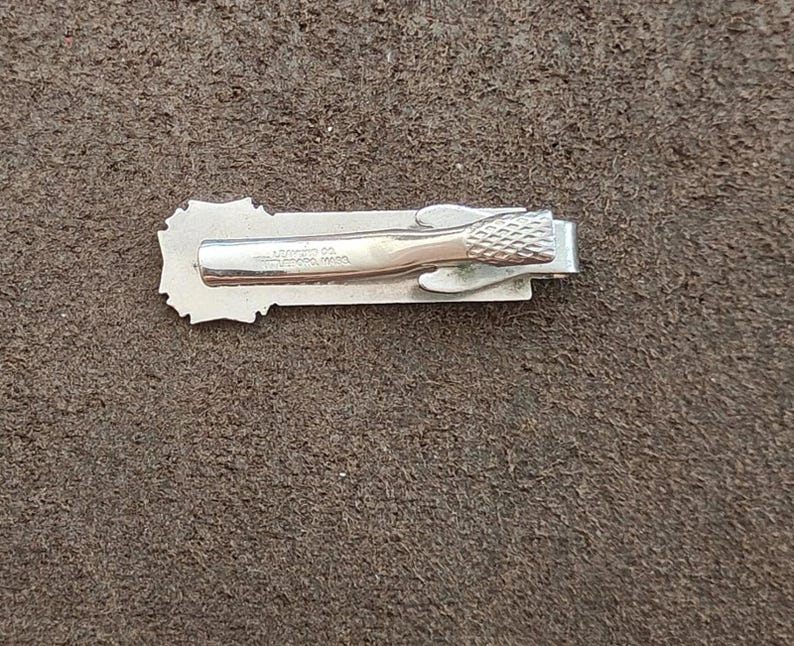 1960s Veterans of Foreign Wars (VFW) Silver Tone Tie Bar/Tie Clip afbeelding 8