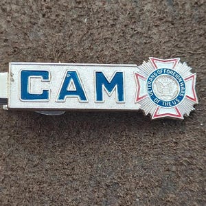 1960s Veterans of Foreign Wars (VFW) Silver Tone Tie Bar/Tie Clip afbeelding 4