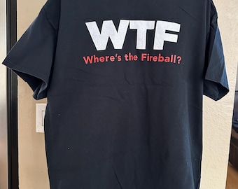 WTF Where’s the Fireball? Red Dragon Logo Mens T-Shirt
