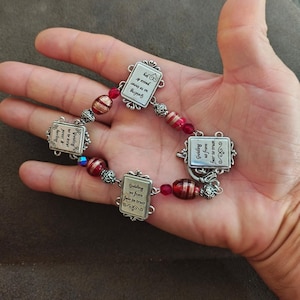 1990s Retired Brighton Silver Plate Portrait Link Bracelet (Peace & Joy Series) image 2