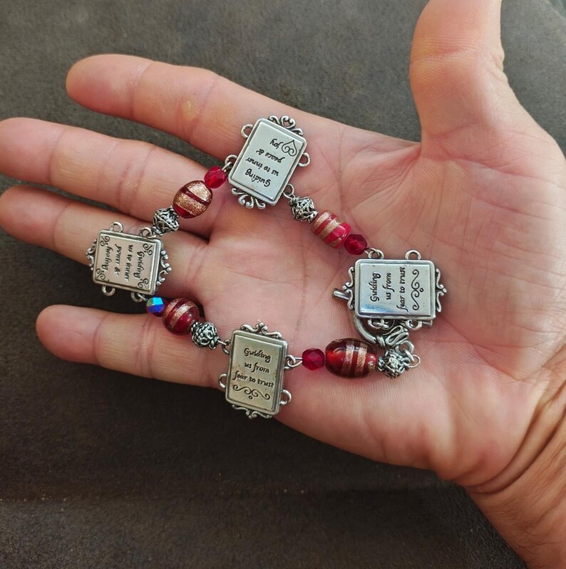 1990s Retired Brighton Silver Plate Portrait Link Bracelet (Peace & Joy Series) image 2