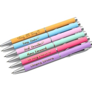 Ultimate Set of Engraved Pens for Sarcastic Souls,Funny Ballpoint Pens for  Adult