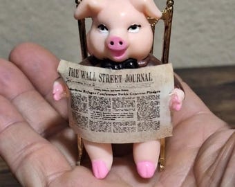 1960s Hand Painted Boss Pig Figurine