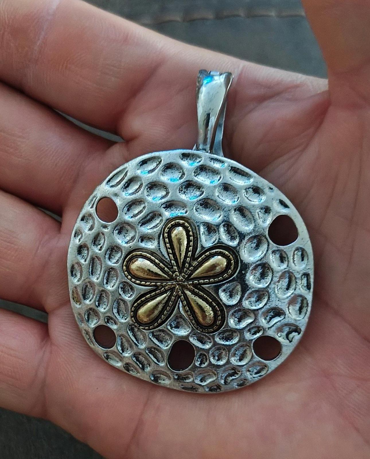 Sand Dollar Necklace Silver Large - Etsy