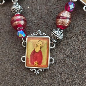 1990s Retired Brighton Silver Plate Portrait Link Bracelet (Peace & Joy Series) image 4