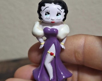 1996 Betty Boop Wearing A Purple Dress Rubber Figurine
