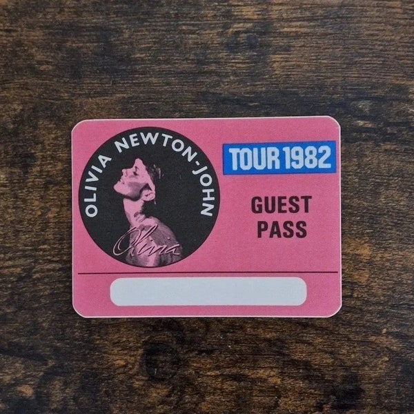 1982 Colored Olivia Newton John Guest Cloth OTTO Backstage Pass