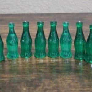 1970s Miniature Green Coca Cola Bottles