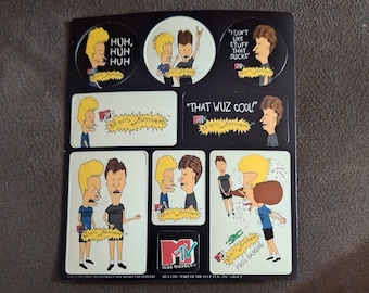 1993 Sheet of Licensed MTV Beavis and Butthead Cardboard Punchouts