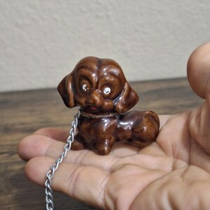 A116.busakawa DOG キーホルダー ブラウン 1950s/60s Redware Ceramic Dachshund Puppy on A Chain Figurine - Etsy