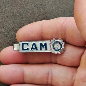 1960s Veterans of Foreign Wars (VFW) Silver Tone Tie Bar/Tie Clip afbeelding 5