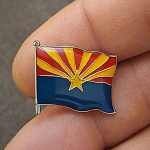 80s Arizona State Flag Gold Tone Enamel Pin