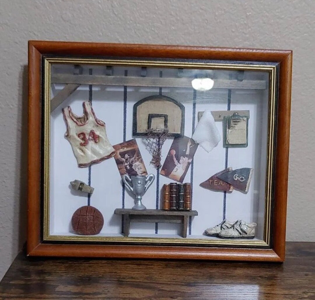 Basketball Shadow Box Etsy