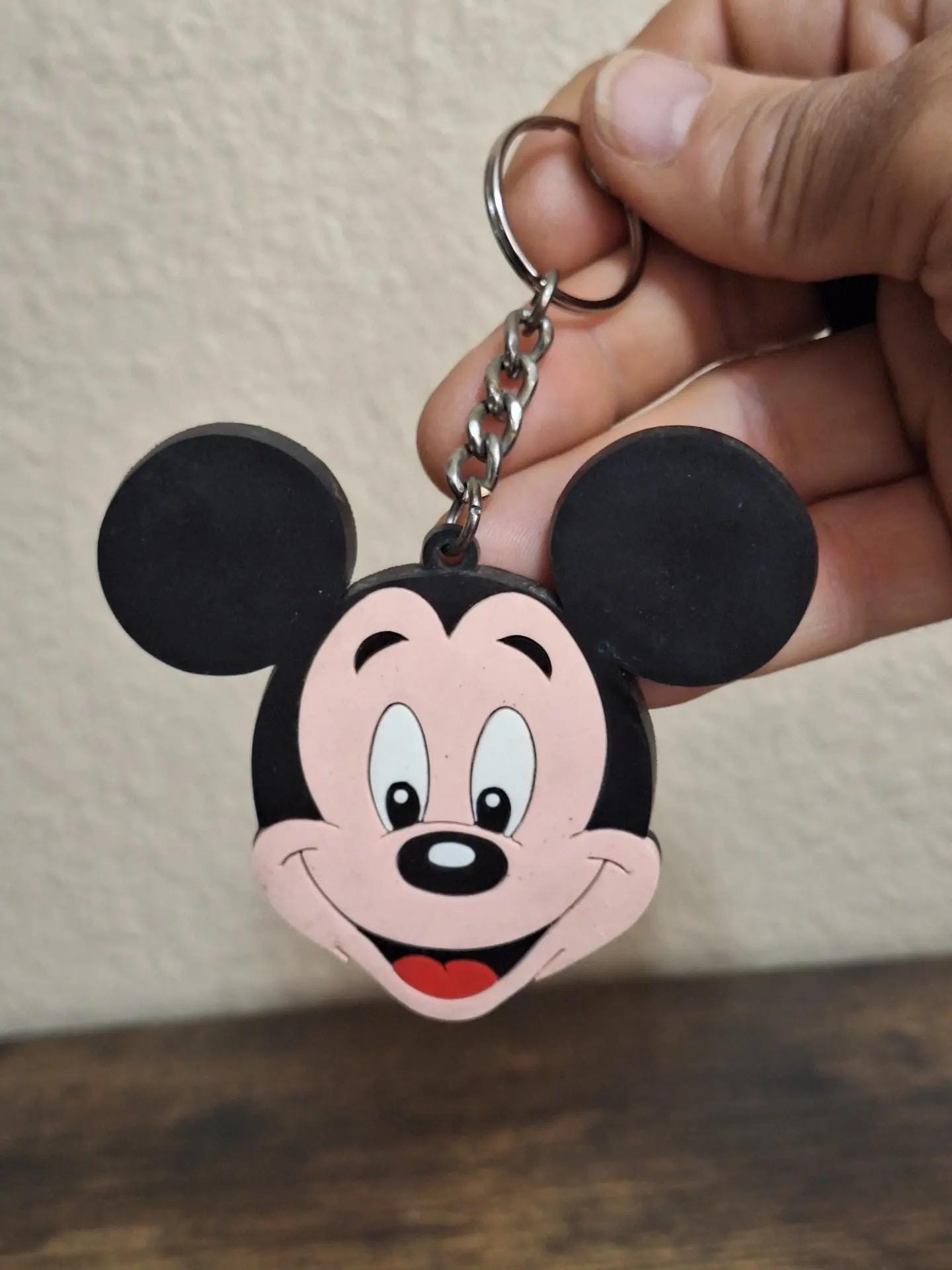 1980's Disney Mickey Mouse Face Head Rubber Keychain - Etsy
