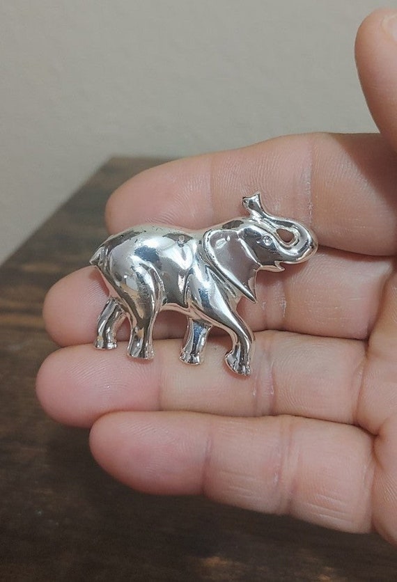 Silver Tone Lucky Elephant Pin