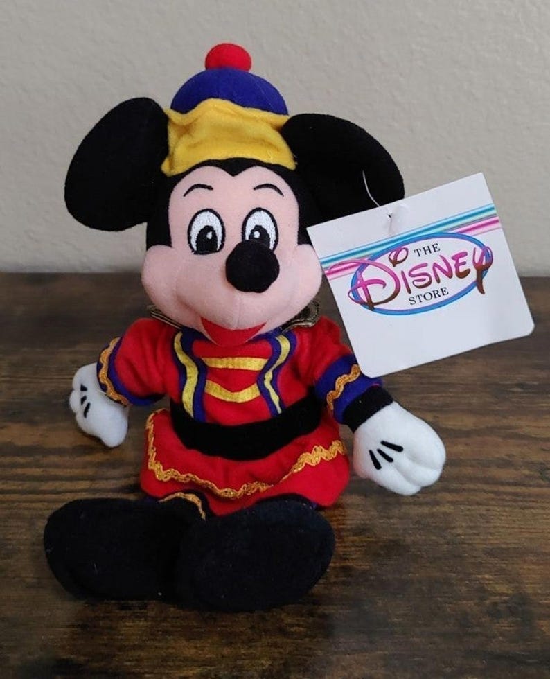 Muñeco de peluche de 23 cm de Mickey Mouse Cascanueces, años 90 imagen 1