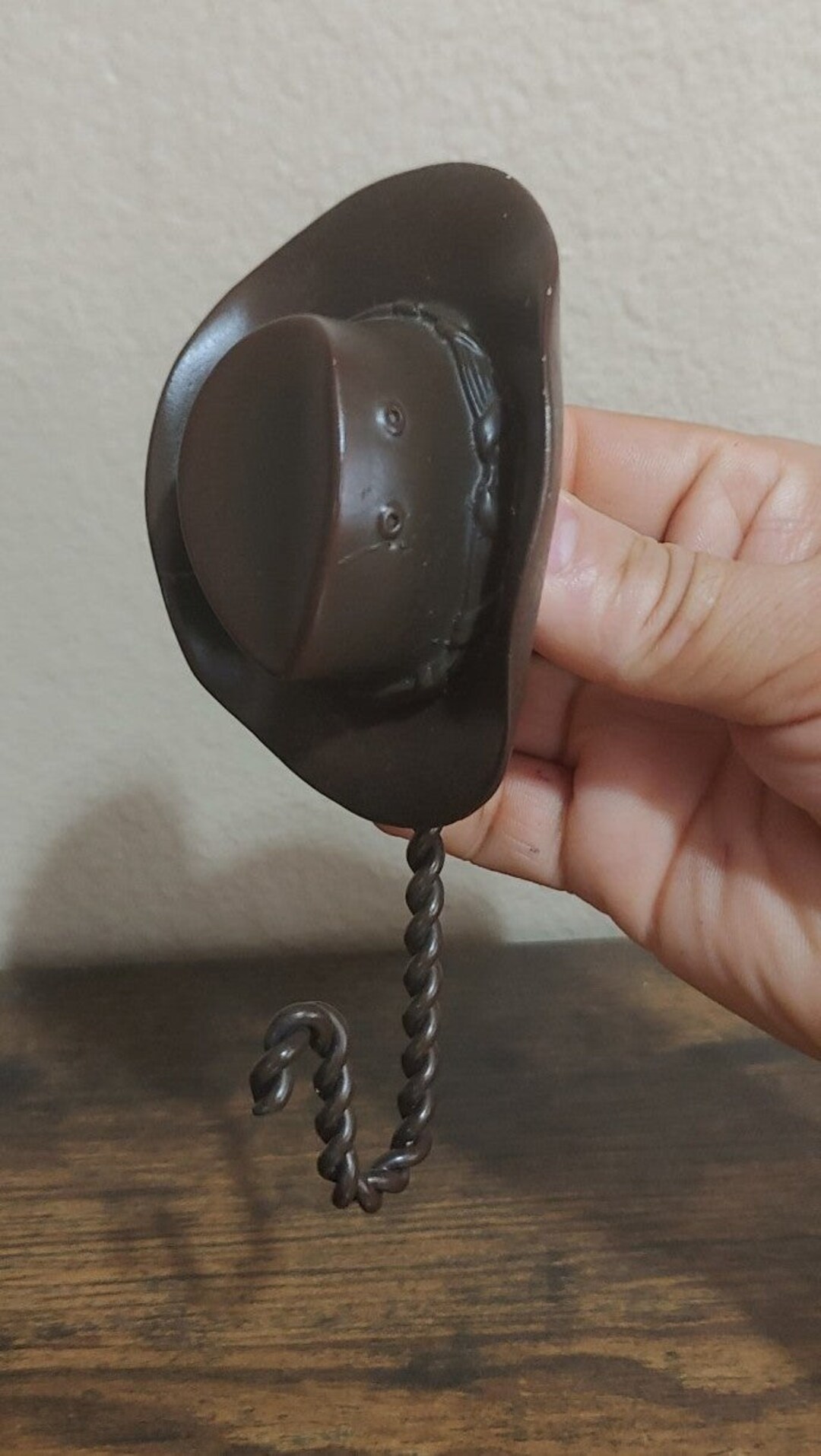 80s Metal Western Cowboy Hat Hook in Rustic Brown, Wall Décor Etsy