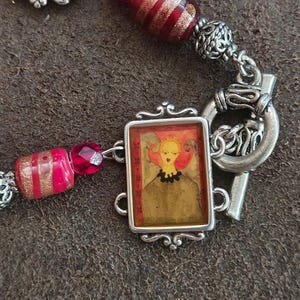 1990s Retired Brighton Silver Plate Portrait Link Bracelet (Peace & Joy Series) image 8