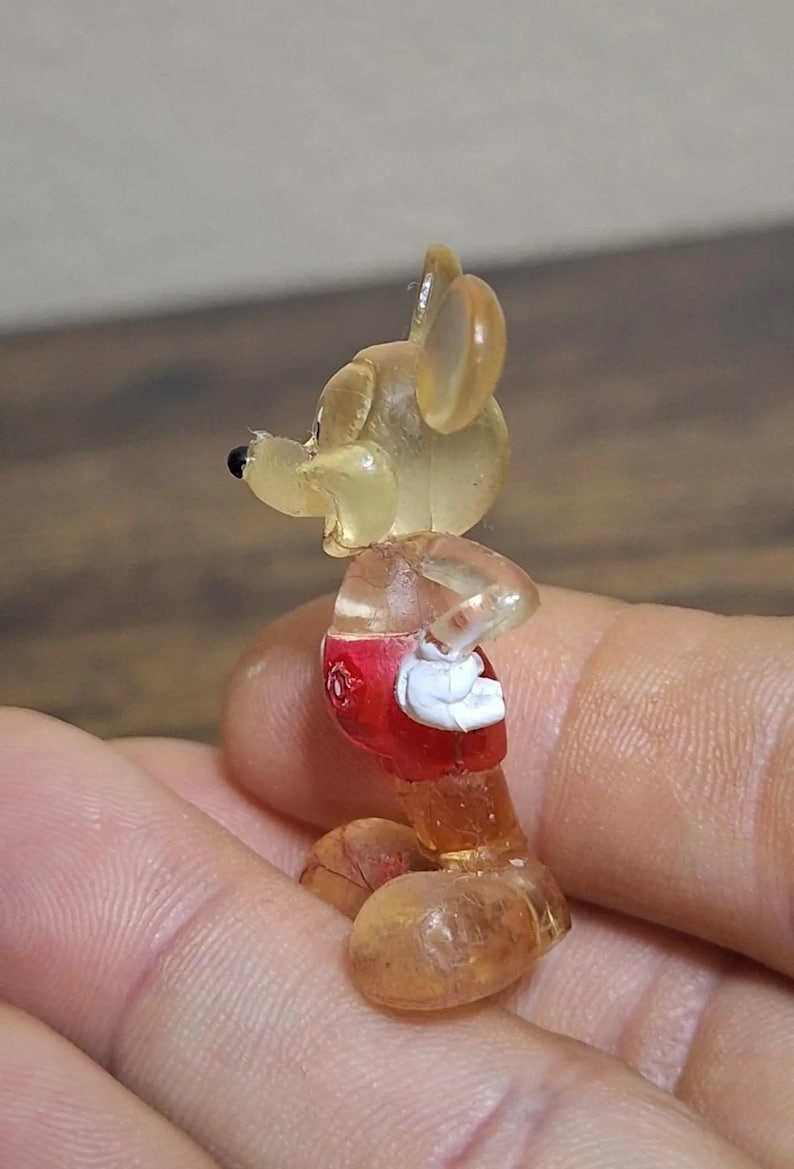 1970’s Rare Mickey Mouse Clear Lucite Acrylic Resin Figurine bild 2