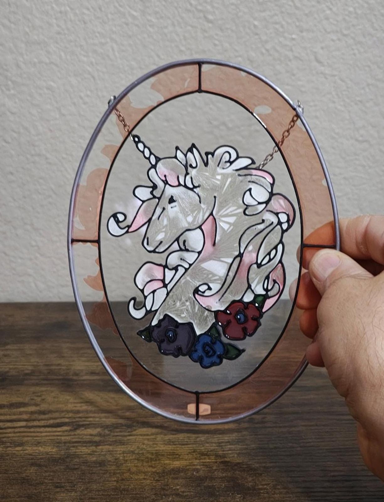 Vintage Stained Glass Unicorn - Etsy