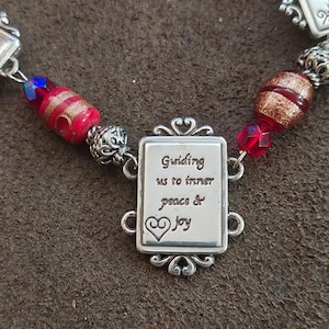 1990s Retired Brighton Silver Plate Portrait Link Bracelet (Peace & Joy Series) image 7