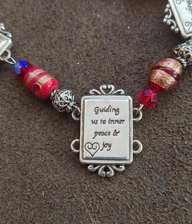 1990s Retired Brighton Silver Plate Portrait Link Bracelet (Peace & Joy Series) image 7