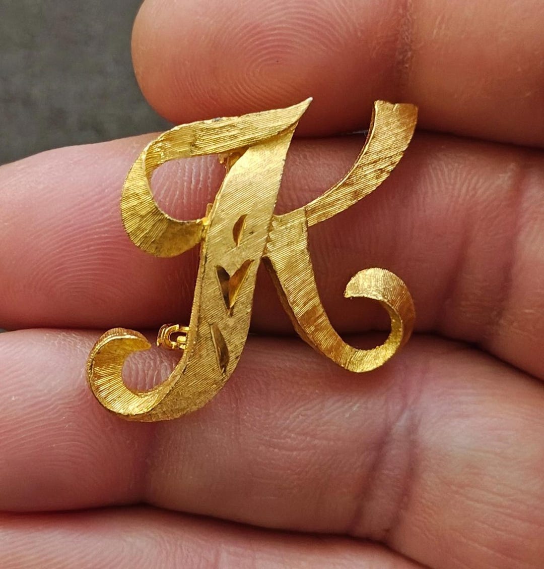 1960/70s Mamselle Vintage Gold Tone Monogram Initial K Brooch Pin - Etsy