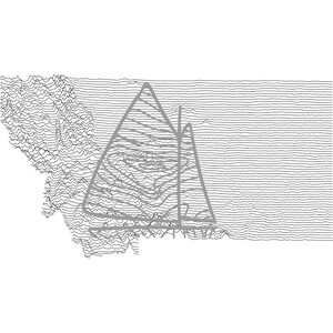 Montana State Ridgeline Plot | Digital Vector SVG File | Topographic Montana State Ridgeline Plot