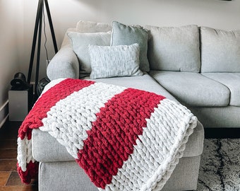 Handmade Chunky Knit Sports Blanket