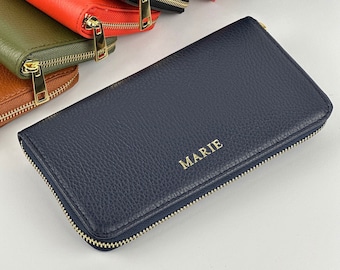 Personalized women's wallet, leather women's wallet, a nice Christmas gift for women.