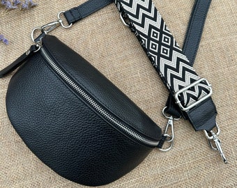 Leather Belt Bags, The Apolo Pouch - Nero (black)