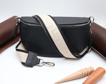 Leather bum bag, bum bag with bag strap, shoulder bag, bum bag women, crossbody bag, purse strap crossbody