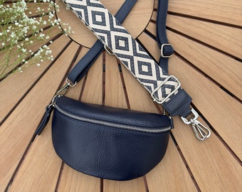 Leather bum bag, women's bum bag with bag strap, large body bag, women's bag, women's bum bag, women's shoulder bag