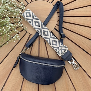 Leather bum bag, ladies bum bag with bag strap, large body bag, ladies bag, ladies bum bag, ladies shoulder bag image 1