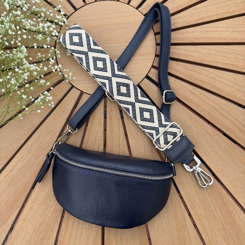 Leather bum bag, ladies bum bag with bag strap, large body bag, ladies bag, ladies bum bag, ladies shoulder bag image 1