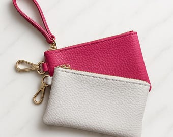 Mini Leder Portemonnaie Damen – Kleine Geldbörse – Wristlet Wallet – Card Holder – Handmade Geschenk für Sie