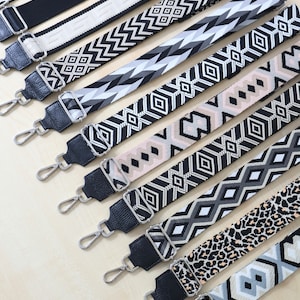 Verstellbarer Taschengurt schwarz , Schwarz taschenriemen, Breiter Schultergurt, Verstellbare Schulterriemen, Wechselgurt für Bauchtaschen ,