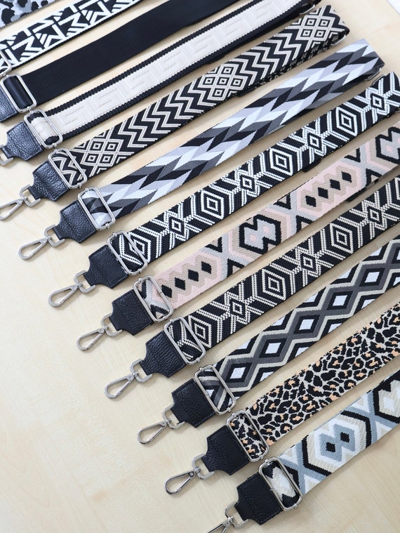 2 Bandoulières De Sac Réglables Avec Mousquetons - Style Bohème, Longueur 80-140 Cm, Nylon Doux