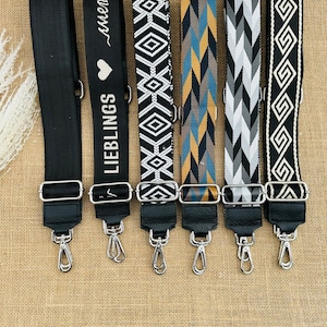 Taschengurt schwarz , Schwarz taschenriemen, Breiter Schultergurt, Verstellbare Schulterriemen, Wechselgurt für Bauchtaschen ,