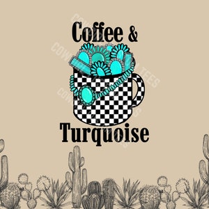 Coffee & Turquoise PNG