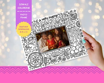 Druckbare Diwali Kinder Malvorlage | Diwali Kinderaktivität | Diwali Party Aktivität | Diwali Geschenk | Denkwürdiges Andenken |  Sofortiger Download